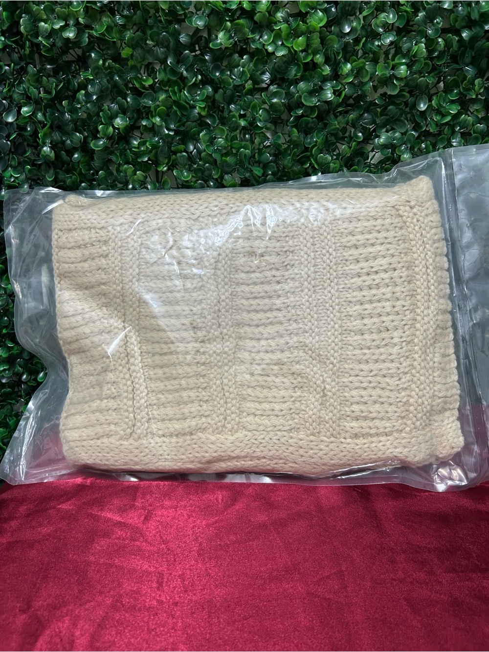 Redess Beige Knit Ear Warmer Headband Winter Cable Knit Head Wrap Soft Warm NEW